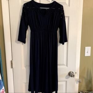 Isabel maternity navy blue lace dress
